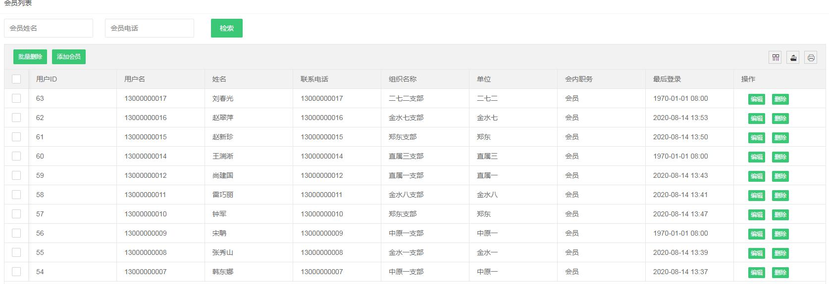 社情民意大數(shù)據(jù)平臺(tái)會(huì)員管理頁面